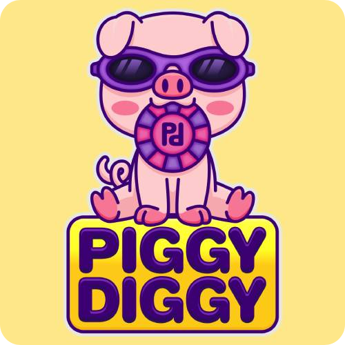 Promotional banner for downloading the Piggy Diggy mobile app